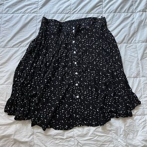 Light weight polka dot circle skirt with buttons